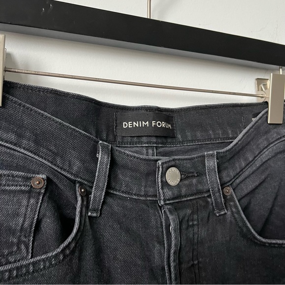 Denim Forum Arlo High Rise Straight Faded Black Denim Size 29 - Picture 7 of 12